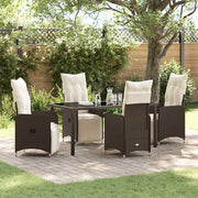 Have Spisebordssæt med pude 5 pcs Brun polyrattan
