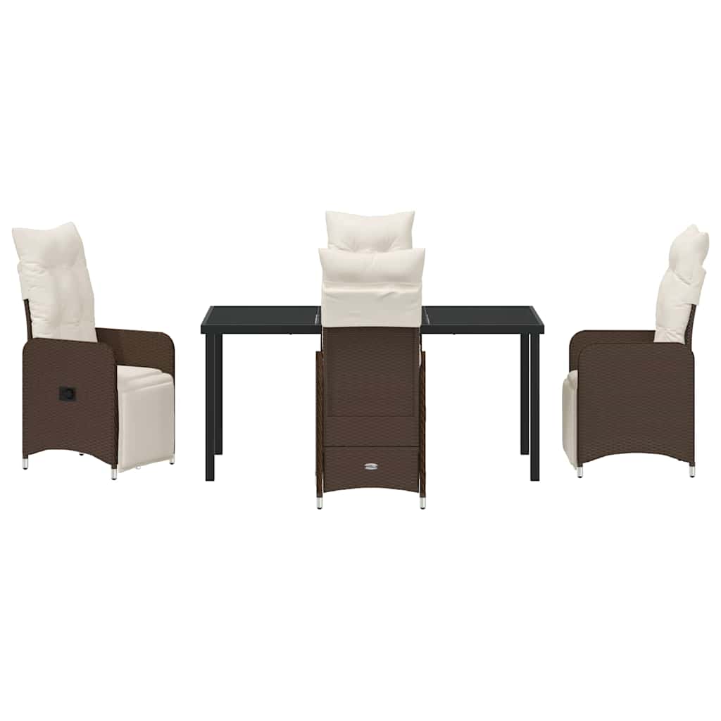 Have Spisebordssæt med pude 5 pcs Brun polyrattan
