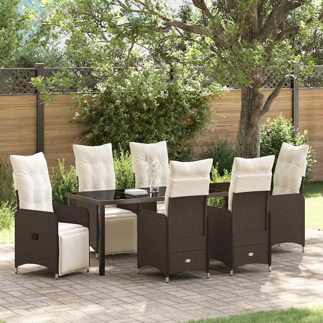 Have Spisebordssæt 7 stk. Brun polyrattan