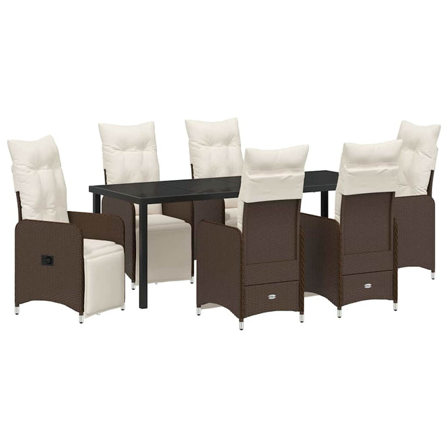 Have Spisebordssæt 7 stk. Brun polyrattan