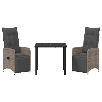 Have Spisebordssæt 3 stk. Grå polyrattan
