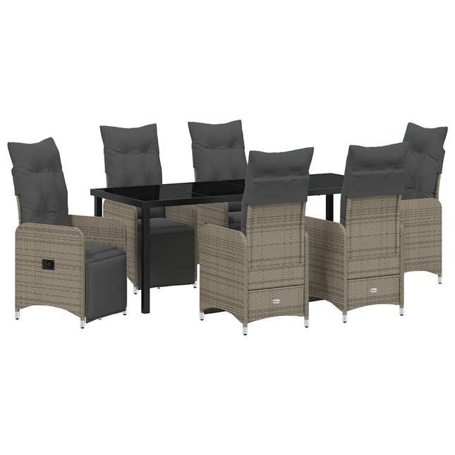 Have Spisebordssæt 7 stk. Grå polyrattan