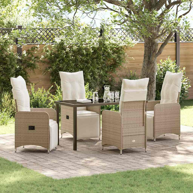 Have Spisebordssæt 5 stk. Beige polyrattan