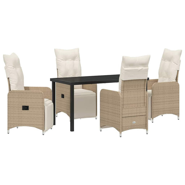 Have Spisebordssæt 5 stk. Beige polyrattan