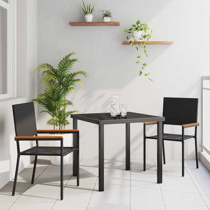 Have Spisebordssæt med pude 3 pcs Sort polyrattan