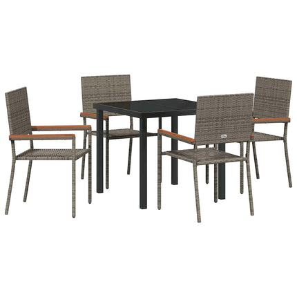 Have Spisebordssæt med pude 5 pcs Grå polyrattan