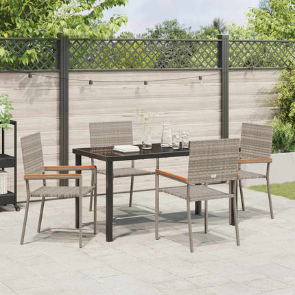 Have Spisebordssæt med pude 5 pcs Grå polyrattan