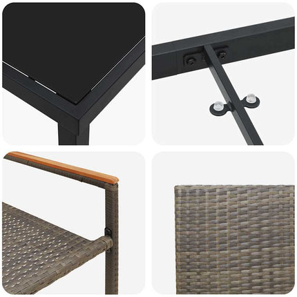 Have Spisebordssæt med pude 5 pcs Grå polyrattan