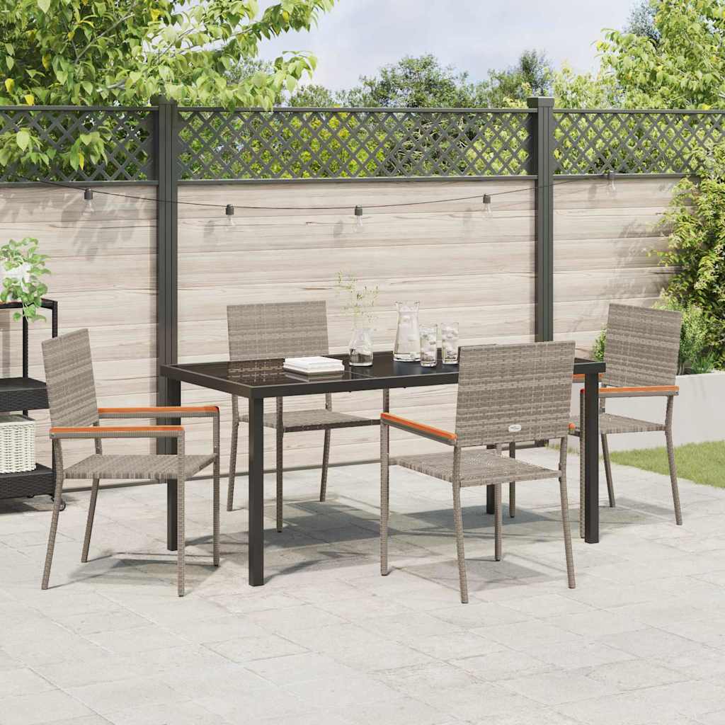 Have Spisebordssæt med pude 5 pcs Grå polyrattan
