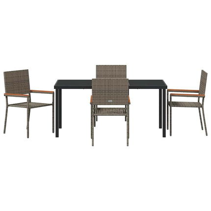 Have Spisebordssæt med pude 5 pcs Grå polyrattan