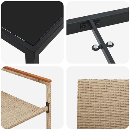 Have Spisebordssæt med pude 5 pcs Beige polyrattan