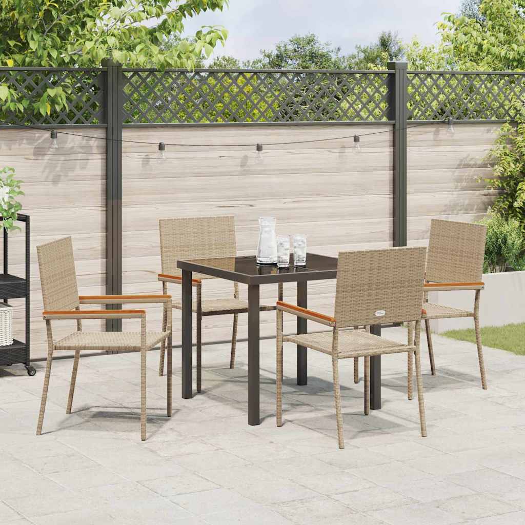 Have Spisebordssæt med pude 5 pcs Beige polyrattan