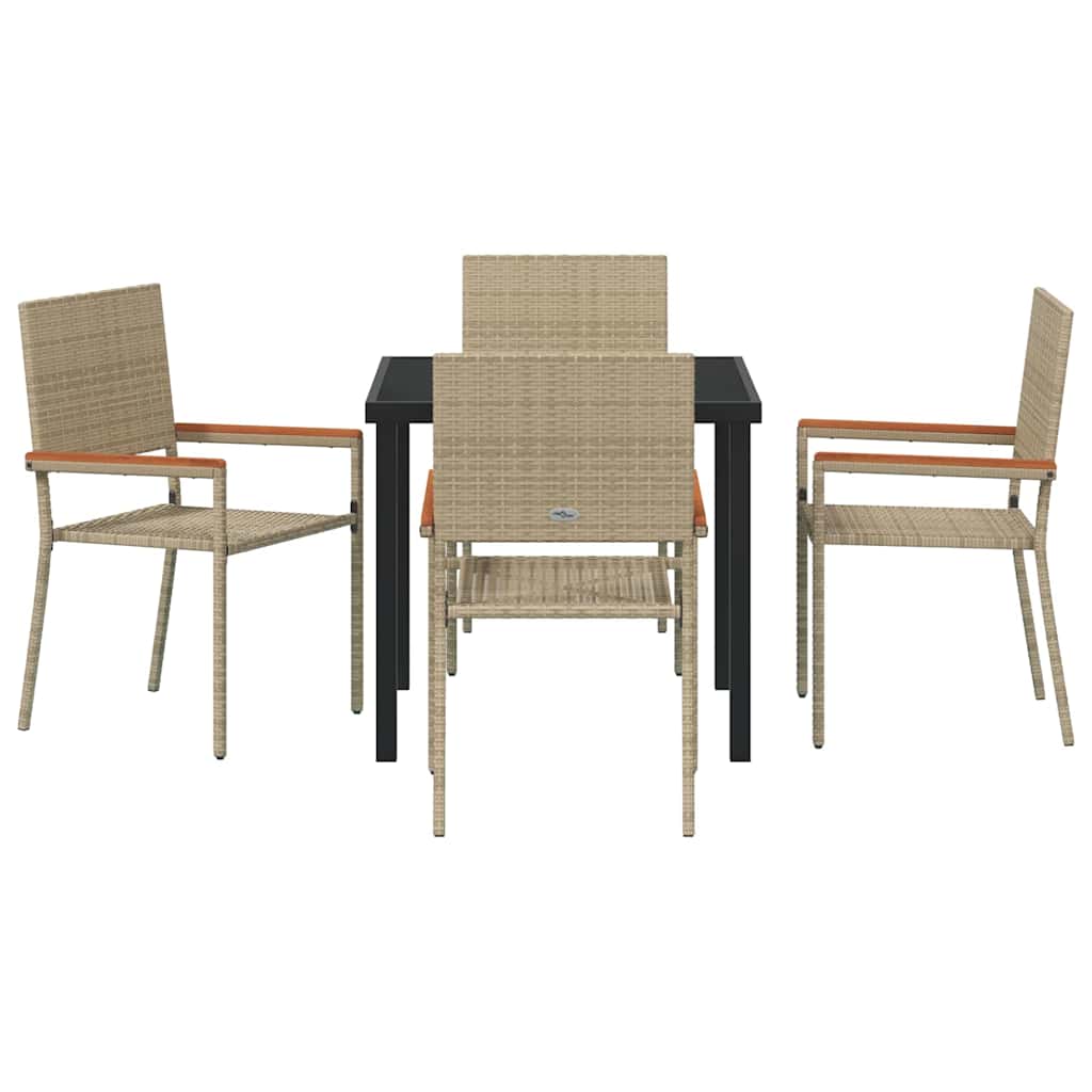 Have Spisebordssæt med pude 5 pcs Beige polyrattan