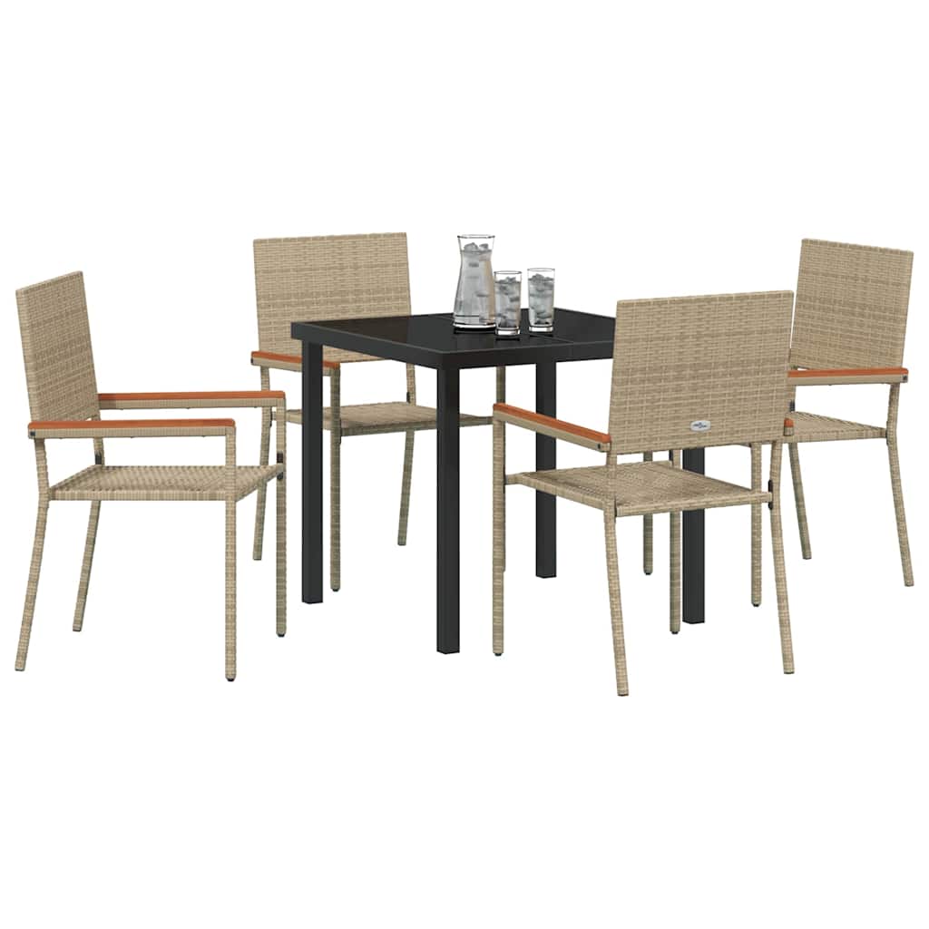 Have Spisebordssæt med pude 5 pcs Beige polyrattan