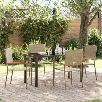 Have Spisebordssæt med pude 5 pcs Beige polyrattan