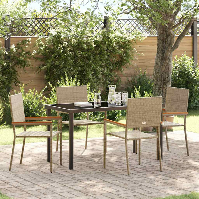 Have Spisebordssæt 5 stk. Beige polyrattan