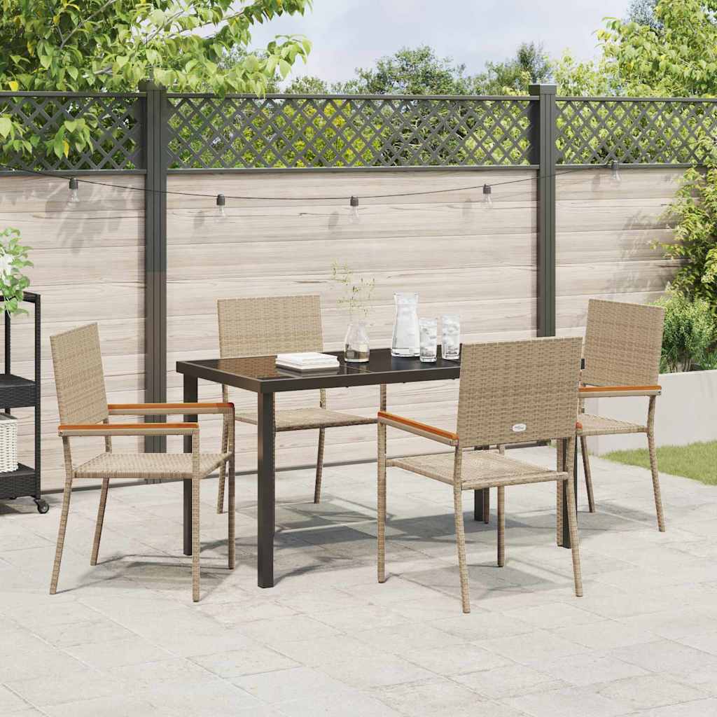 Have Spisebordssæt med pude 5 pcs Beige polyrattan