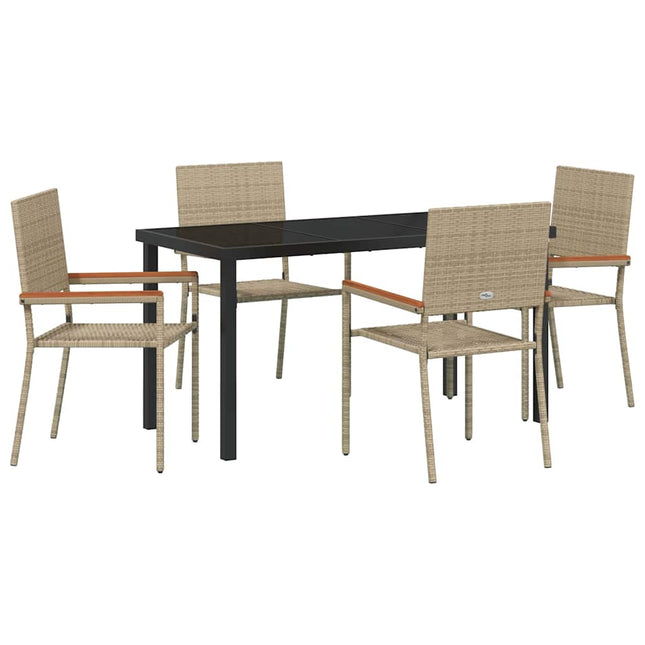 Have Spisebordssæt 5 stk. Beige polyrattan