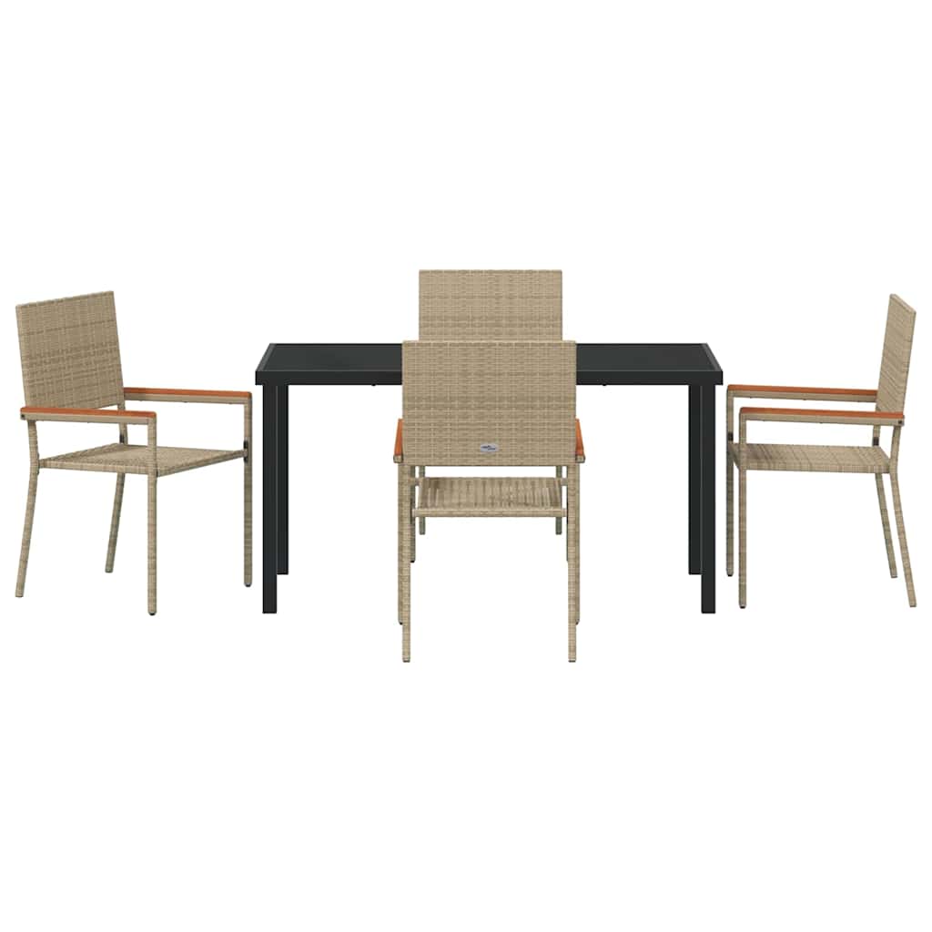 Have Spisebordssæt med pude 5 pcs Beige polyrattan