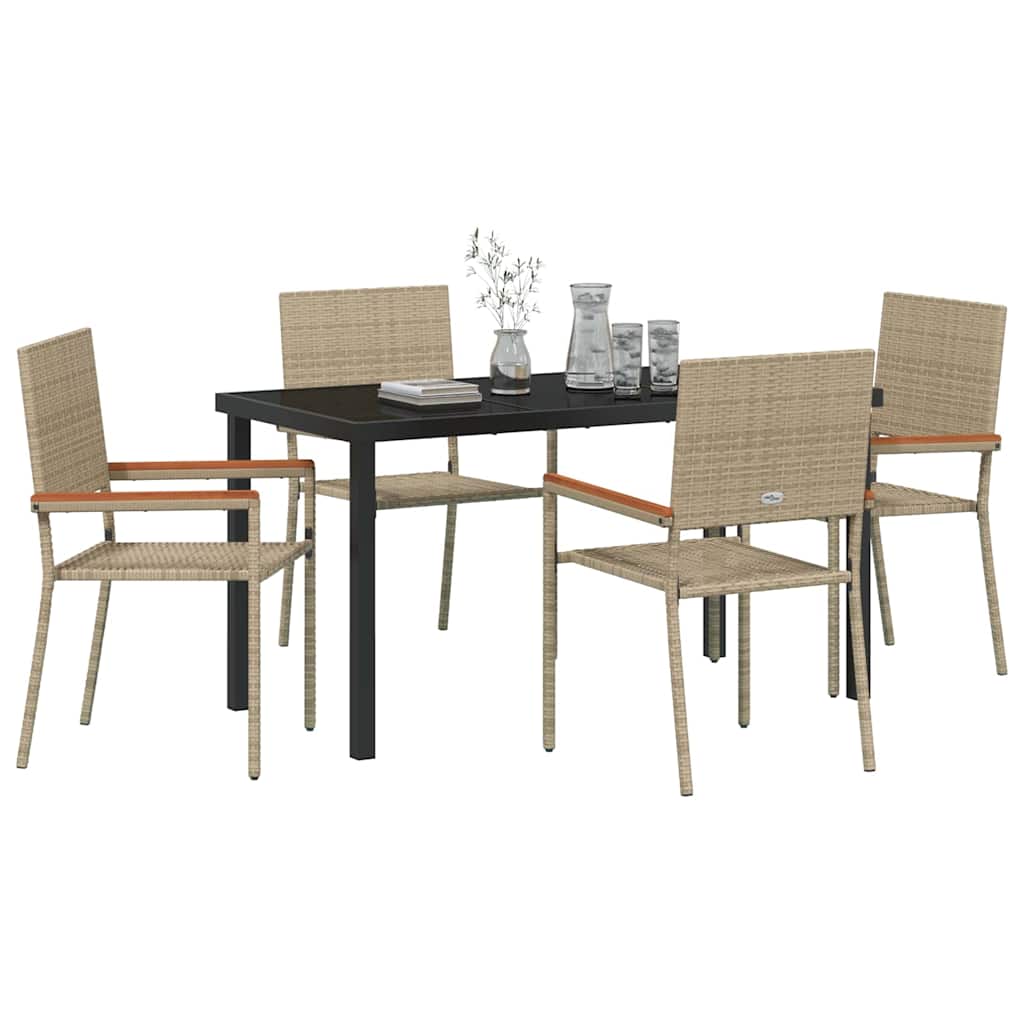 Have Spisebordssæt med pude 5 pcs Beige polyrattan