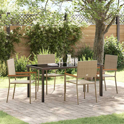 Have Spisebordssæt med pude 5 pcs Beige polyrattan