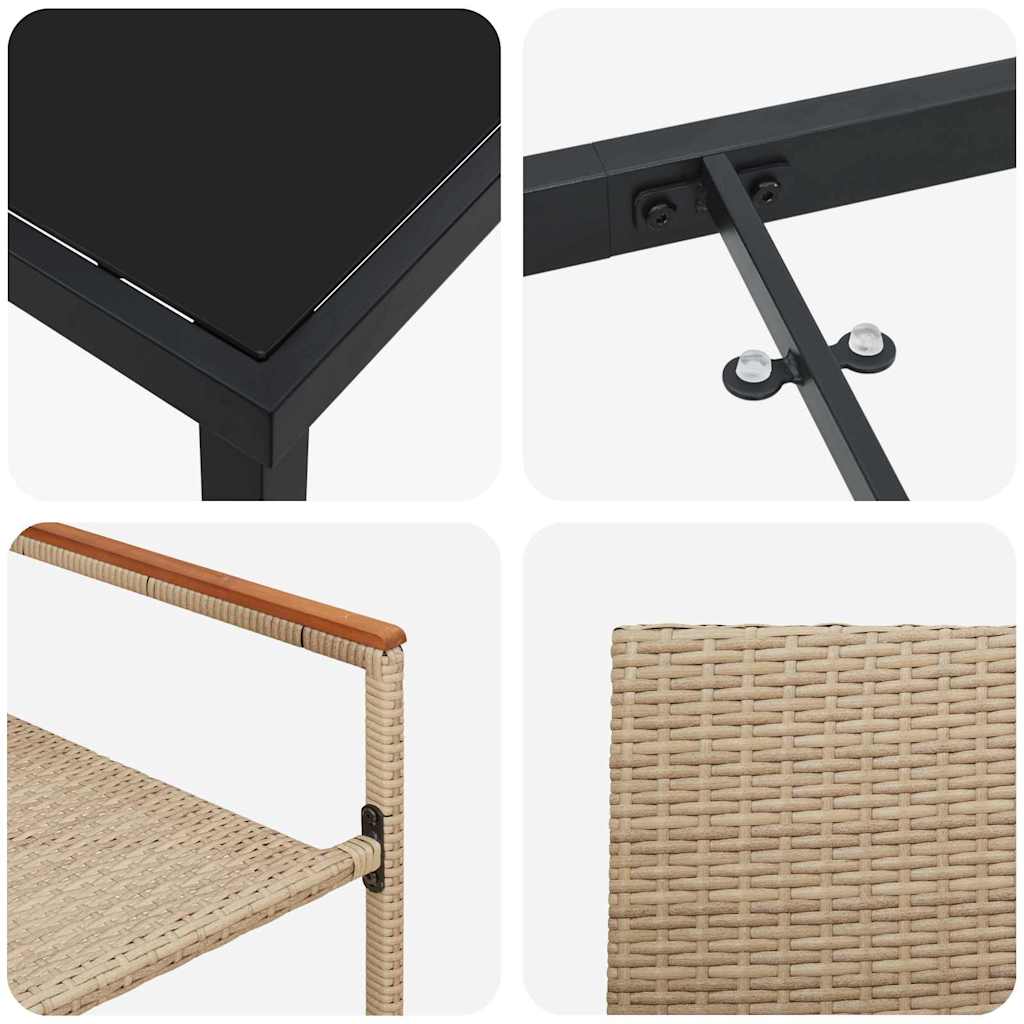 Have Spisebordssæt med pude 7 pcs Beige polyrattan