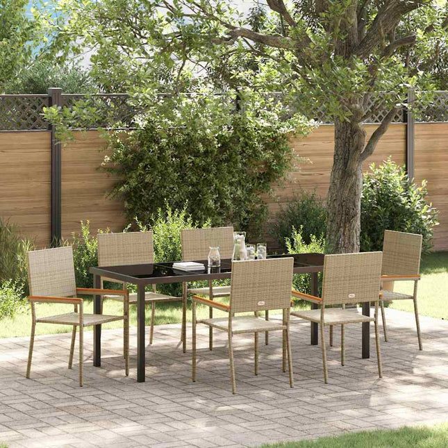 Have Spisebordssæt 7 stk. Beige polyrattan