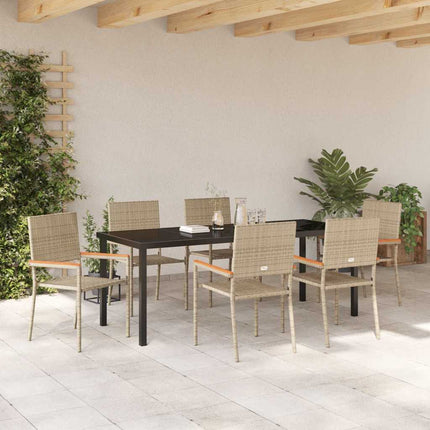 Have Spisebordssæt med pude 7 pcs Beige polyrattan