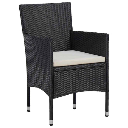 Have Spisebordssæt med pude 3 pcs Sort polyrattan