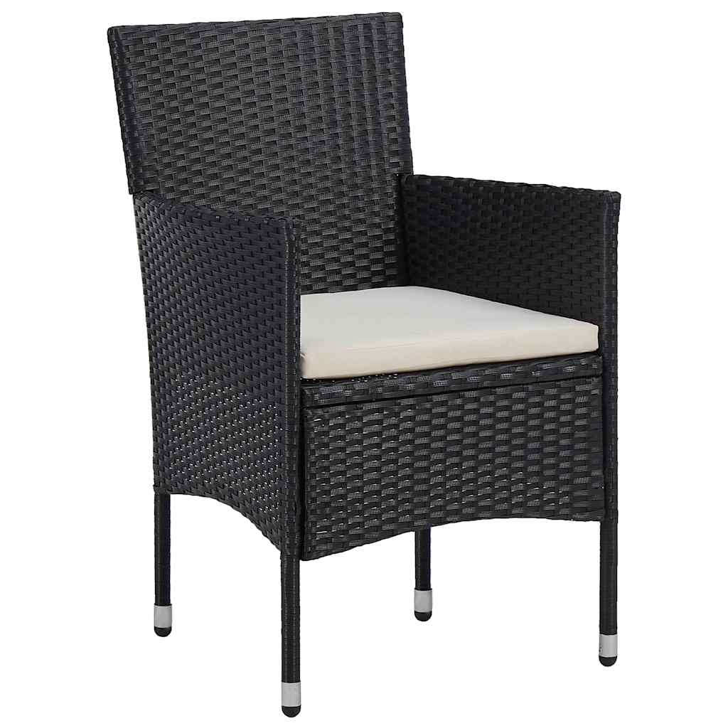 Have Spisebordssæt med pude 3 pcs Sort polyrattan