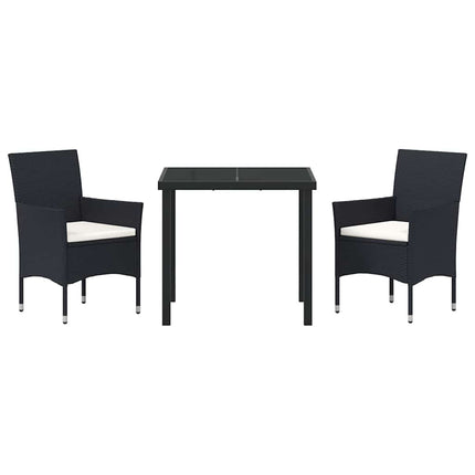 Have Spisebordssæt med pude 3 pcs Sort polyrattan
