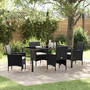 Have Spisebordssæt med pude 5 pcs Sort polyrattan
