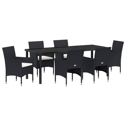 Have Spisebordssæt 7 stk. Sort polyrattan