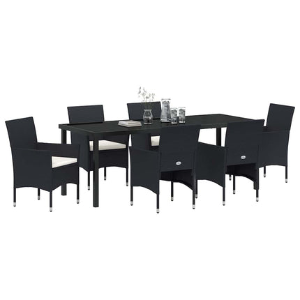 Have Spisebordssæt 7 stk. Sort polyrattan