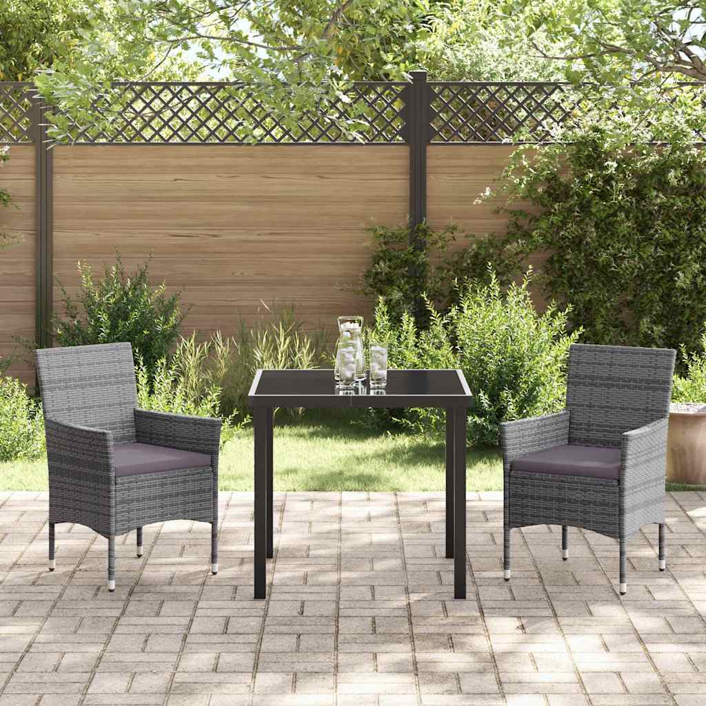 Have Spisebordssæt med pude 3 pcs Grå polyrattan
