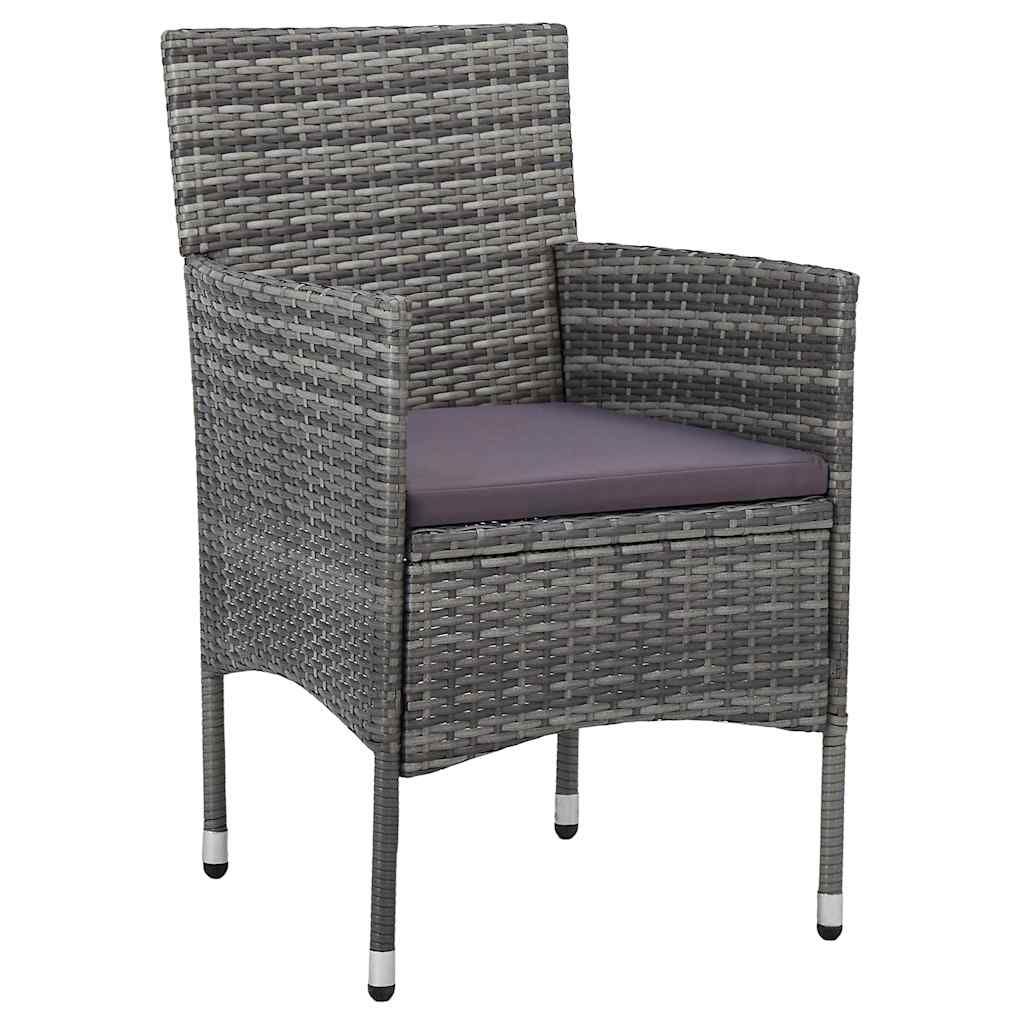 Have Spisebordssæt med pude 3 pcs Grå polyrattan