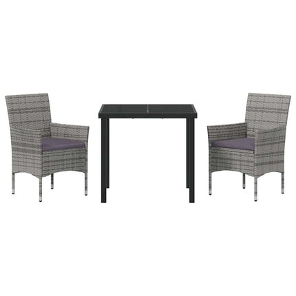 Have Spisebordssæt med pude 3 pcs Grå polyrattan