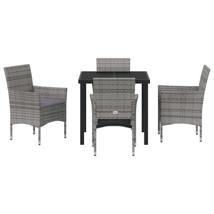 Have Spisebordssæt med pude 5 pcs Grå polyrattan