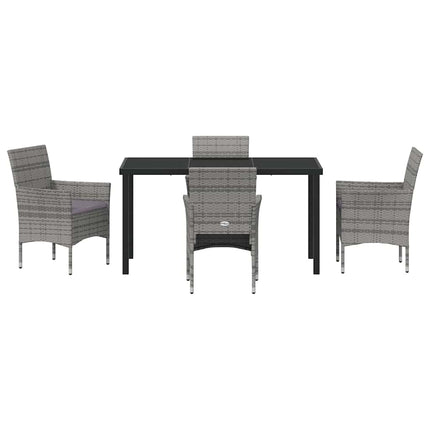 Have Spisebordssæt med pude 5 pcs Grå polyrattan