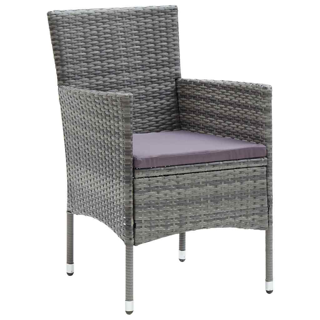 Have Spisebordssæt med pude 5 pcs Grå polyrattan