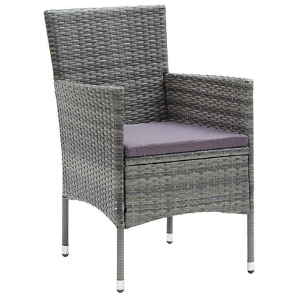 Have Spisebordssæt med pude 9 pcs Grå polyrattan