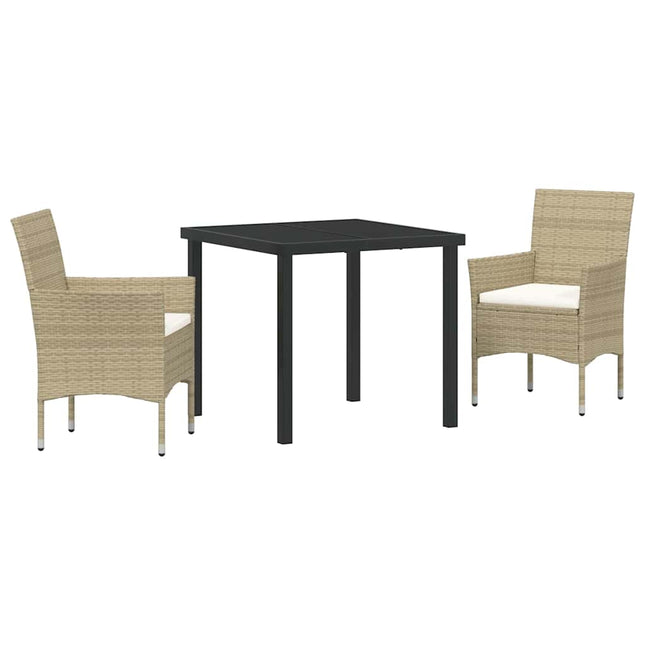 Have Spisebordssæt 3 stk. Beige polyrattan