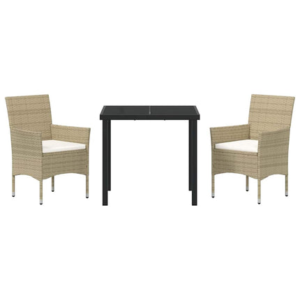 Have Spisebordssæt med pude 3 pcs Beige polyrattan
