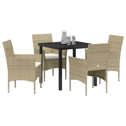 Have Spisebordssæt med pude 5 pcs Beige polyrattan