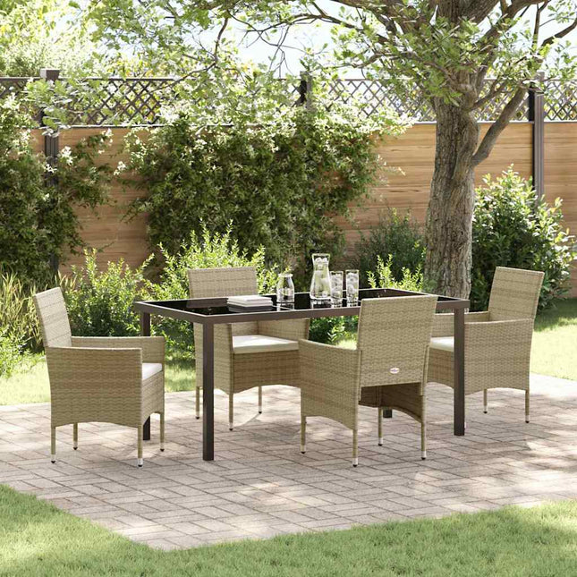 Have Spisebordssæt 5 stk. Beige polyrattan