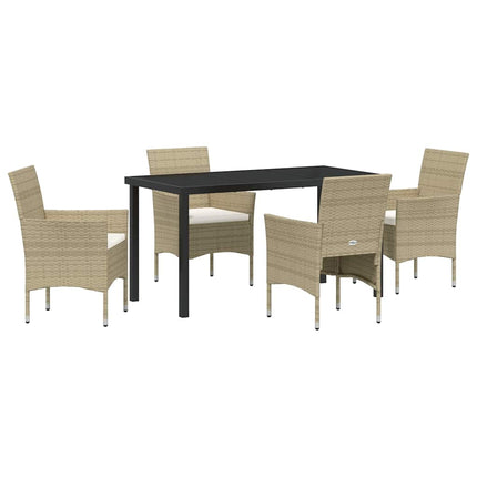 Have Spisebordssæt med pude 5 pcs Beige polyrattan