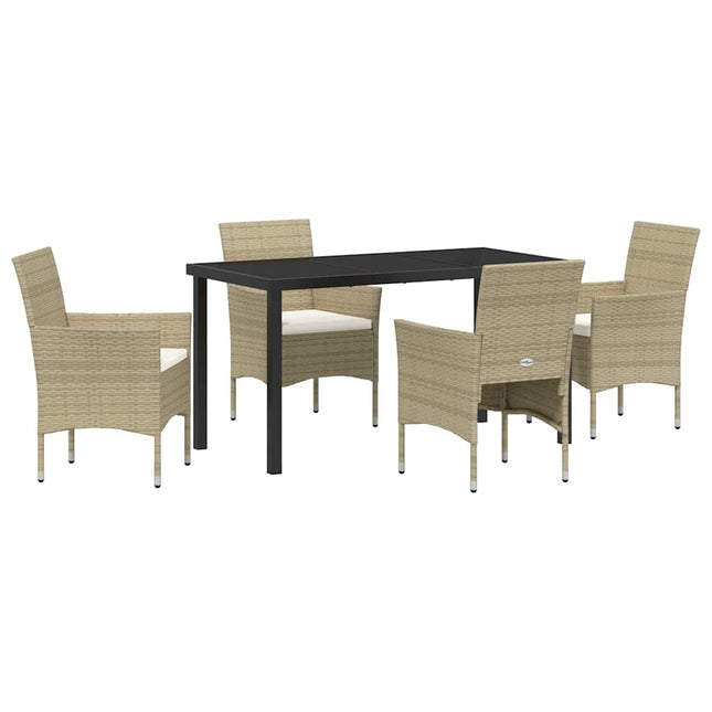 Have Spisebordssæt 5 stk. Beige polyrattan