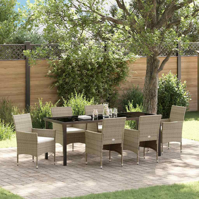 Have Spisebordssæt 7 stk. Beige polyrattan
