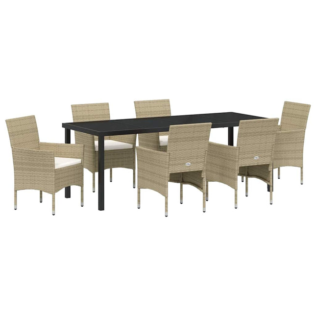 Have Spisebordssæt 7 stk. Beige polyrattan