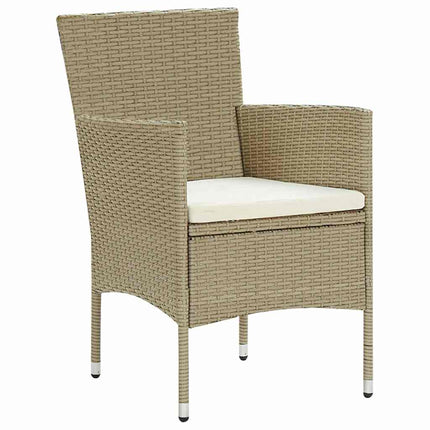 Have Spisebordssæt med pude 7 pcs Beige polyrattan